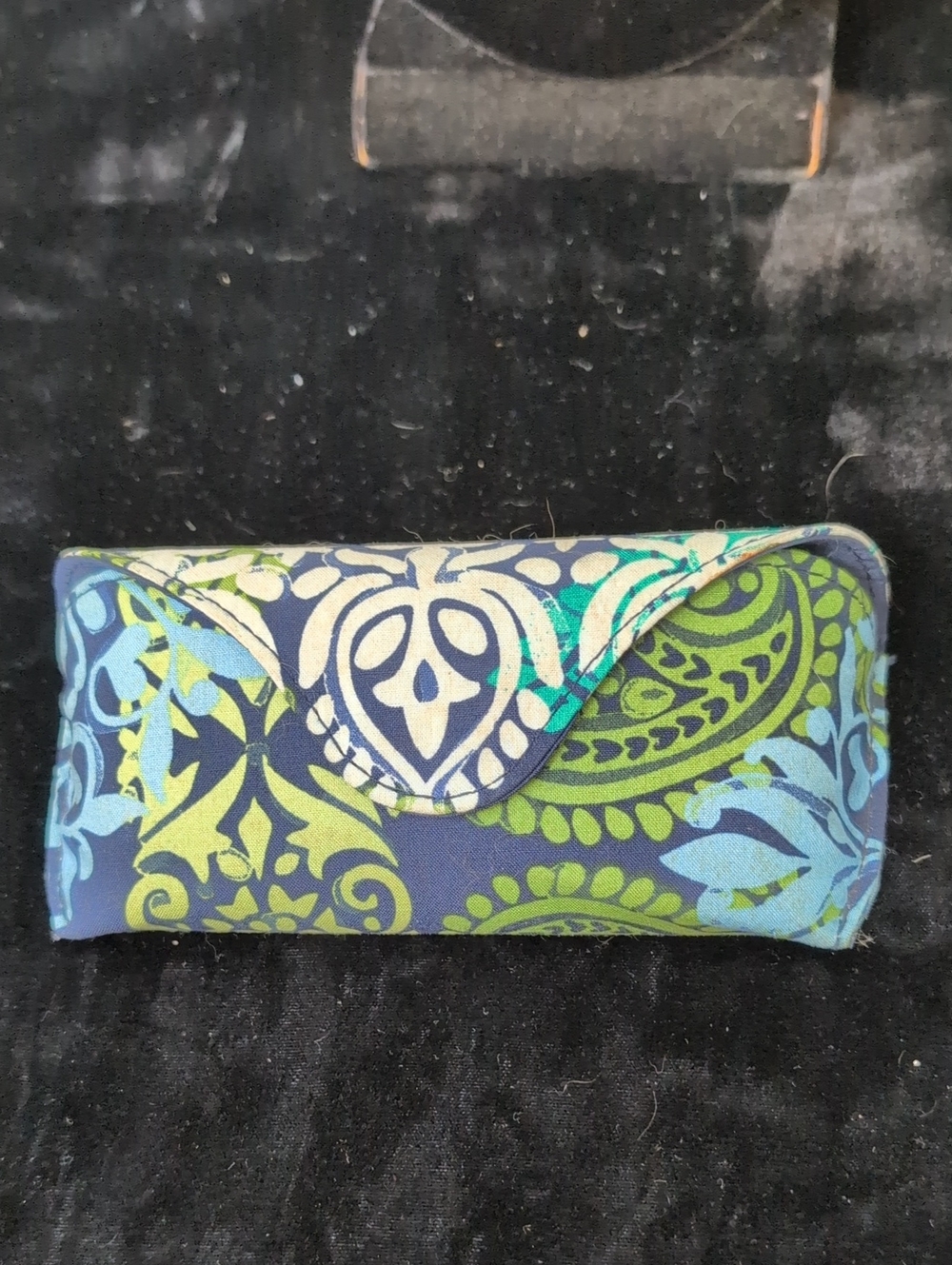 Source Unknown Blue and Green Paisley Women's Eyeglass Case